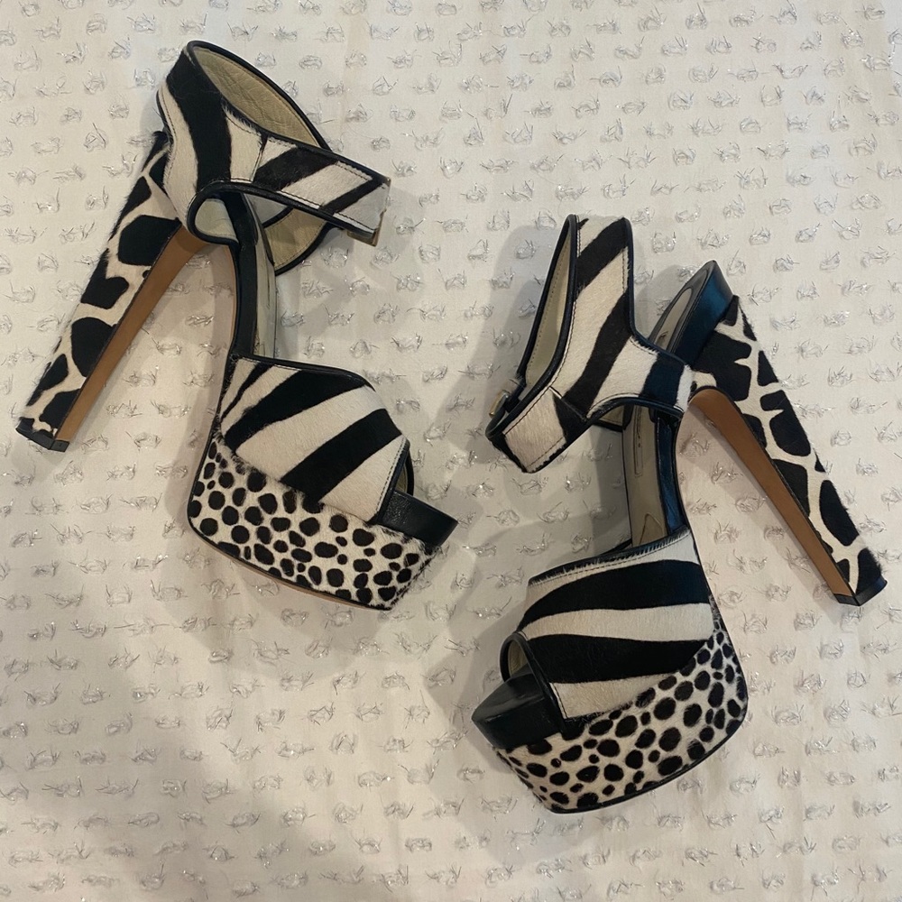 BRIAN ATWOOD KARIN PONY PLATFORM HEELS SZ 42 US 11